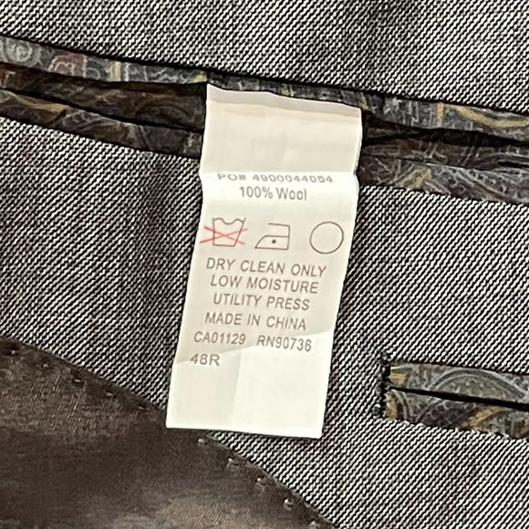 Ralph Lauren 100% Wool Gray Geometric Blazer Sport Jacket Size 48R - Picture 10 of 11